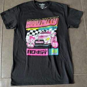 New Hello Kitty Tokyo Speed Black Race Car T-Shirt Tee S Sanrio
